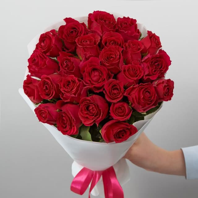 Букет из малиновых Роз 25 шт 40 см «Милена»