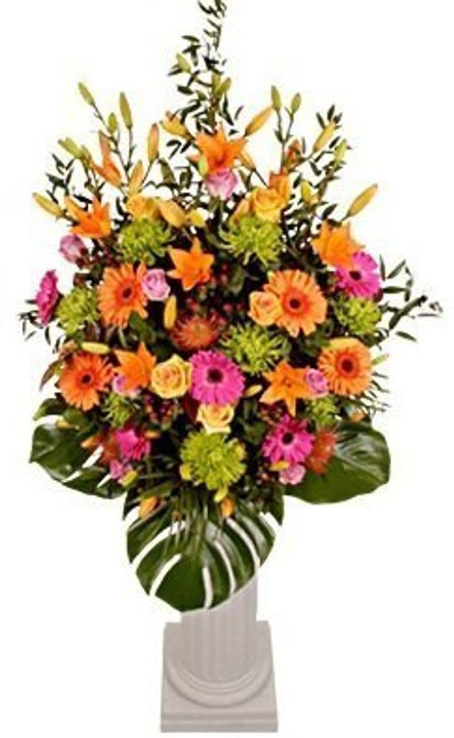 Композиция из Роз, Гербер и Хризантем «Яркий и веселый Шамрок»