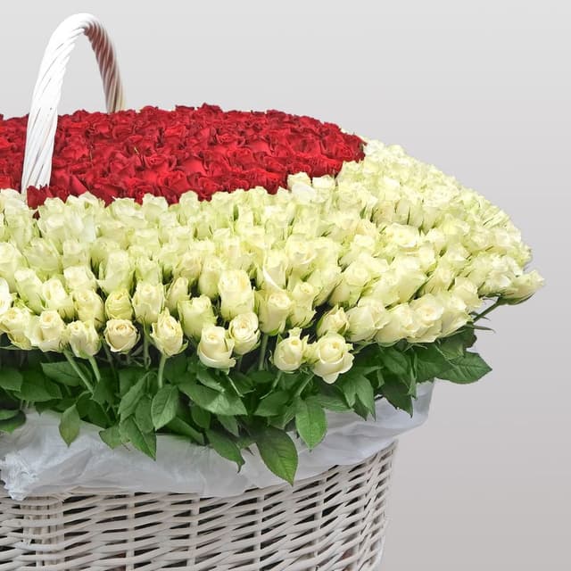 Букет из кенийских Роз 1001 шт «Пламенное Сердце»