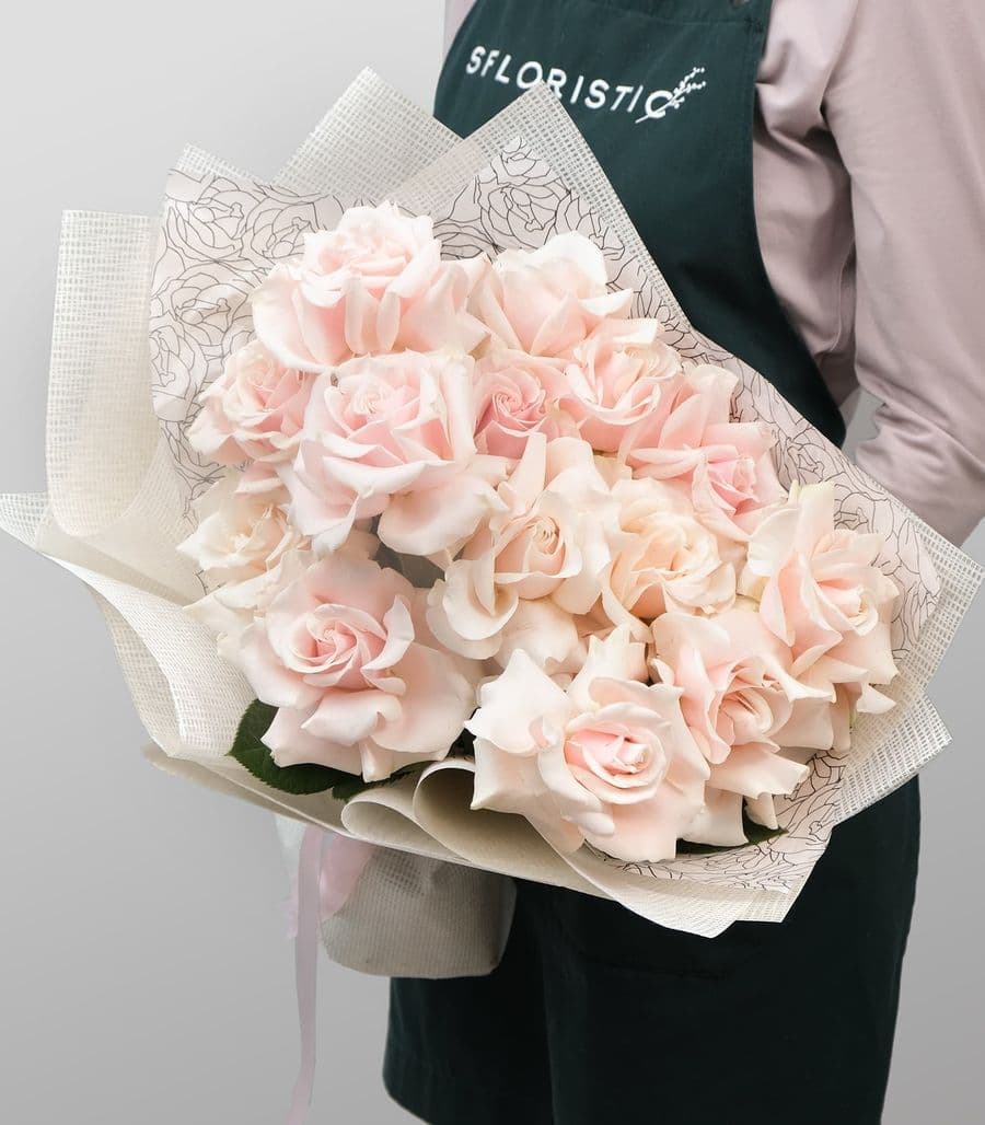 Букет розовых Роз «Милая кудряшка»