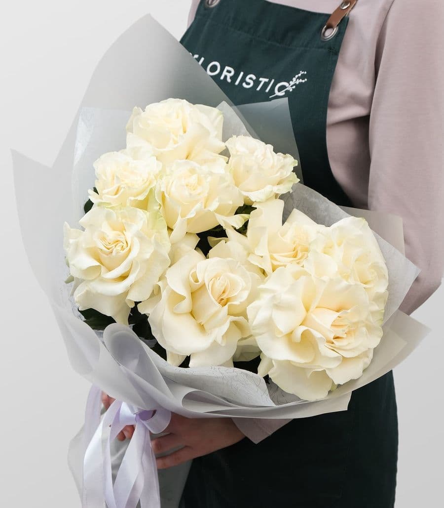 Букет белых Роз «Мира»