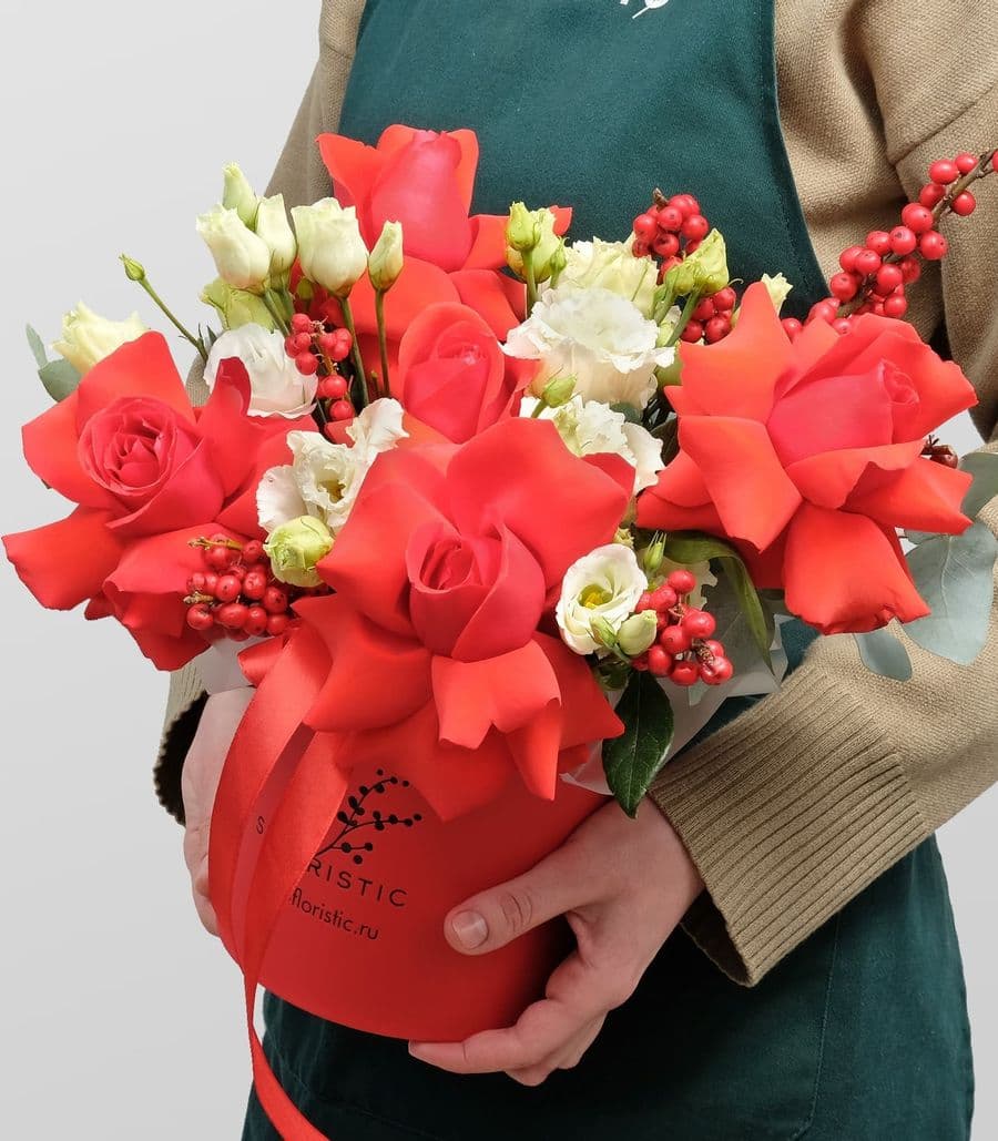 Композиция из Роз и Эустомы «Амалия»