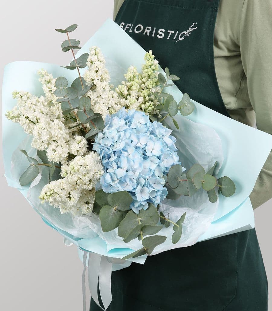 Букет из Сирени и Гортензии «Волна нежности»