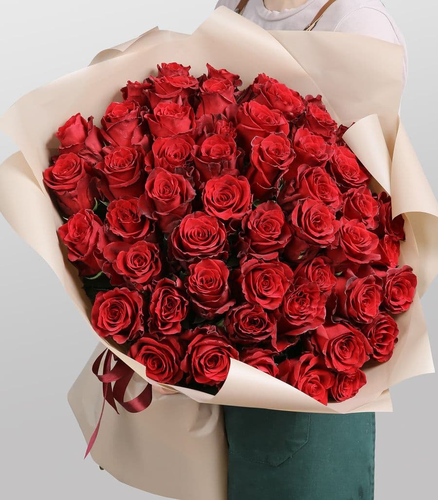 Букет из 51 Роз Эквадор «Пылкое сердце»