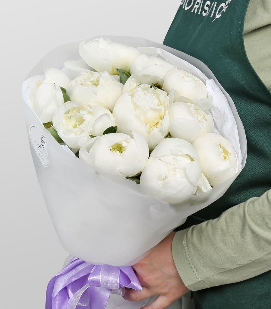 Букет из Пионов «Сияние чистоты»