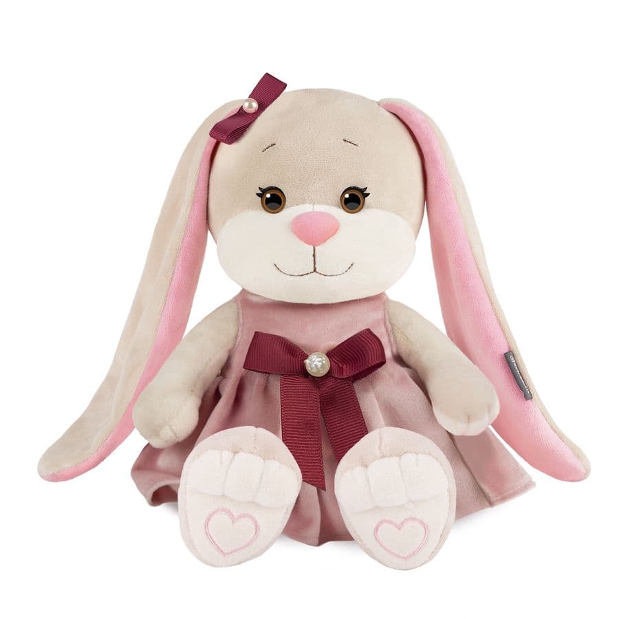 Мягкая игрушка Зайка Лин в Розовом Бархатном Платьице