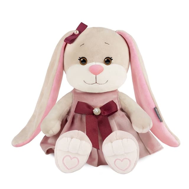 Мягкая игрушка Зайка Лин в Розовом Бархатном Платьице