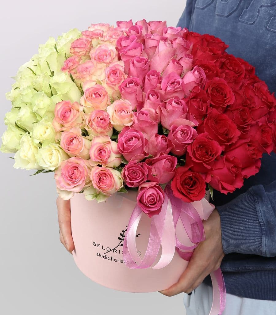 Композиция из Роз «Розарий счастья» в коробке