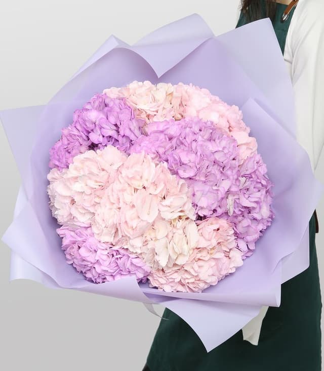 Букет из Гортензий 9 шт «Хрустальный закат»