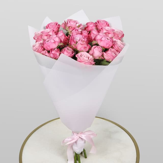 Букет пионовидных Роз «Леди на рассвете»