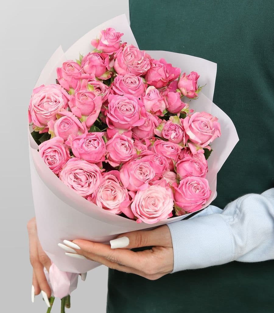 Букет пионовидных Роз «Леди на рассвете»