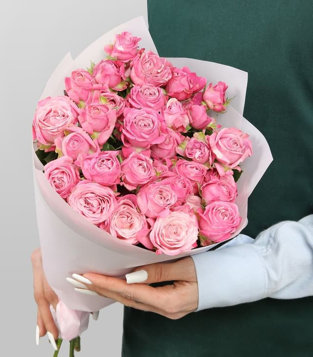 Букет пионовидных Роз «Леди на рассвете»