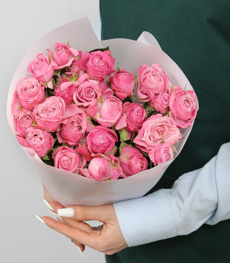 Букет Пионовидных Роз «Розовая вуаль»