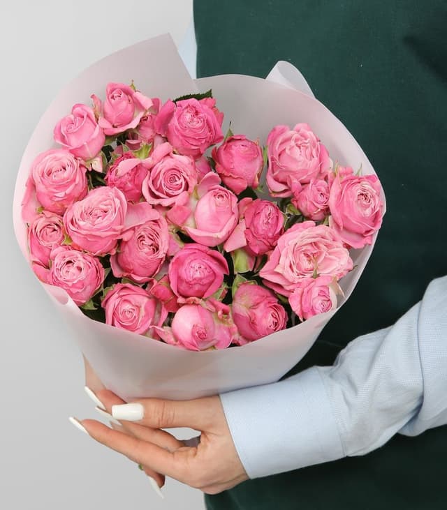 Букет Пионовидных Роз «Розовая вуаль»