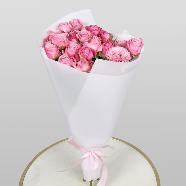 Букет Пионовидных Роз «Розовая вуаль»