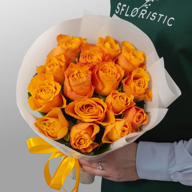 Букет Роз Кения 15 шт «Солнечный привет»