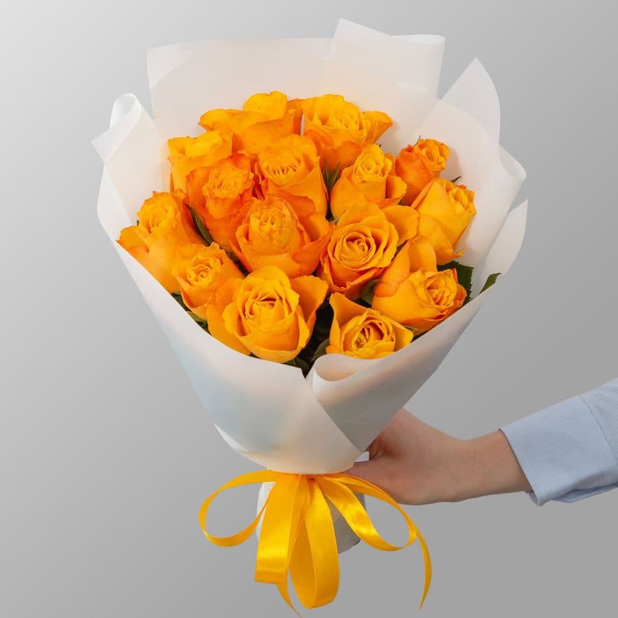 Букет Роз Кения 15 шт «Солнечный привет»