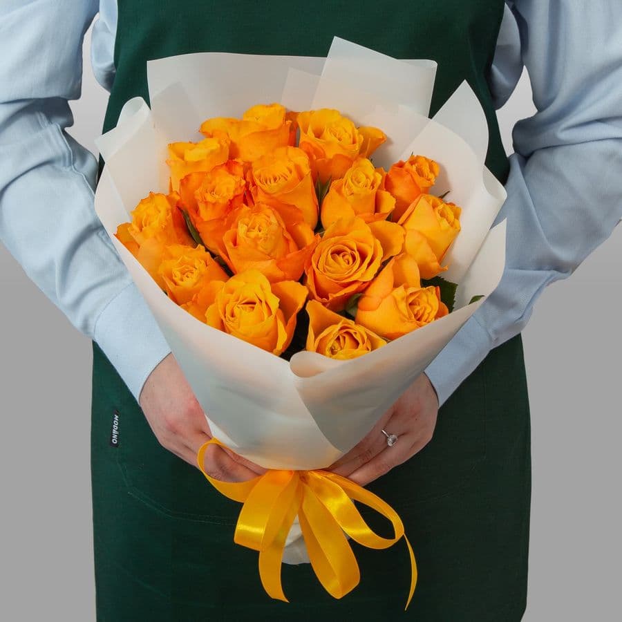 Букет Роз Кения 15 шт «Солнечный привет»
