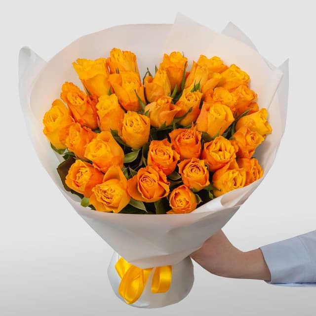 Букет Роз Кения 31 шт «Янтарный свет»