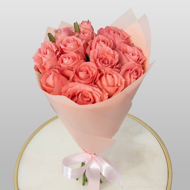 Букет Роз Кения 15 шт «Дыхание зари»