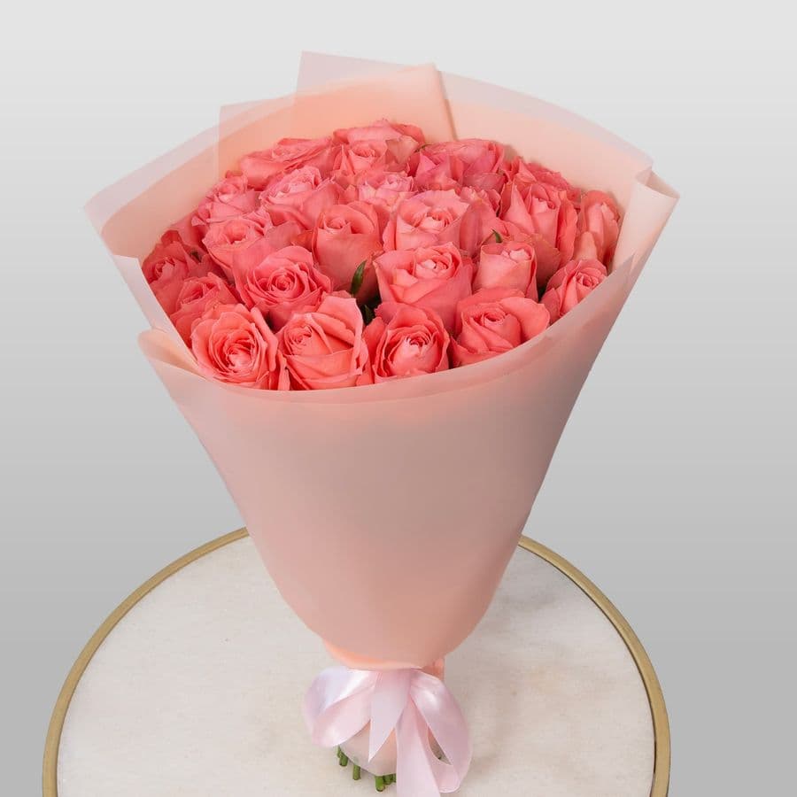 Букет Роз Кения 25 шт «Ласковый свет»