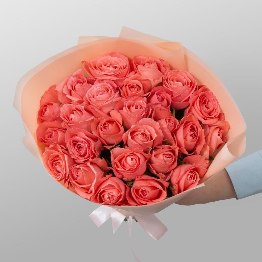 Букет Роз Кения 25 шт «Ласковый свет»