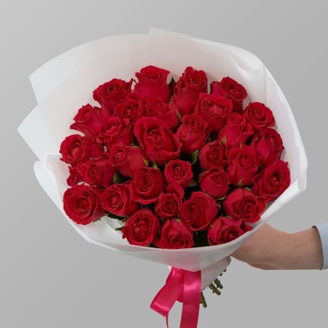 Букет Роз Кения 31 шт «Пылающее чувство»