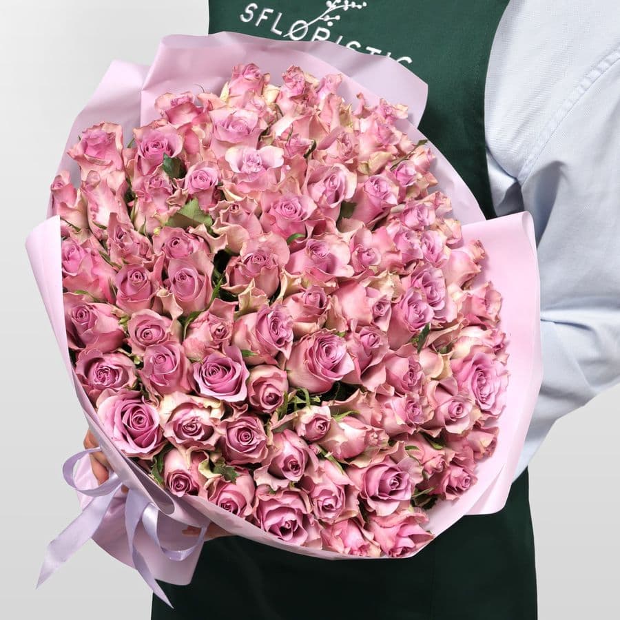 Букет Роз Кения 75 шт «Цвет Тишины»