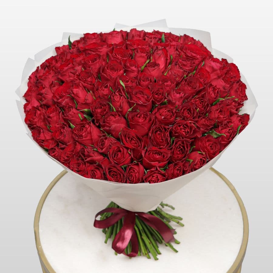 Букет Роз Кения красная 101 шт «Вечная Классика»