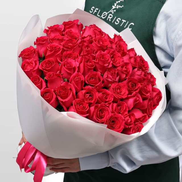 Букет Роз Кения 51 шт «Ода чувствам»