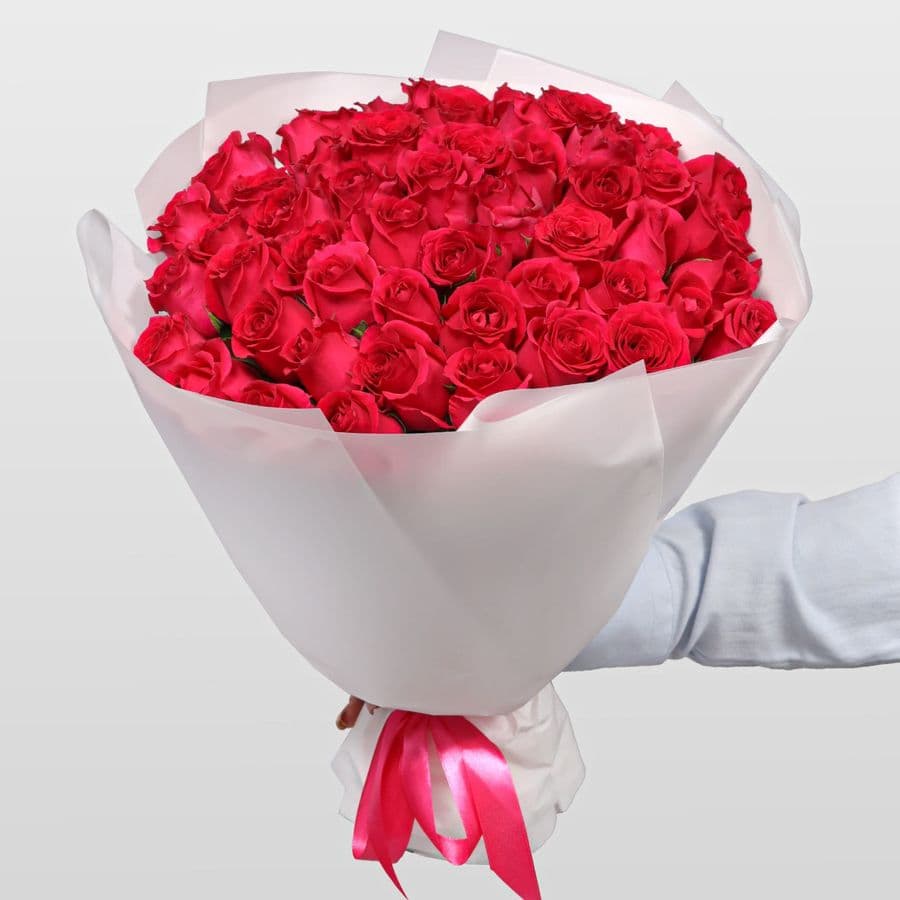 Букет Роз Кения 51 шт «Ода чувствам»