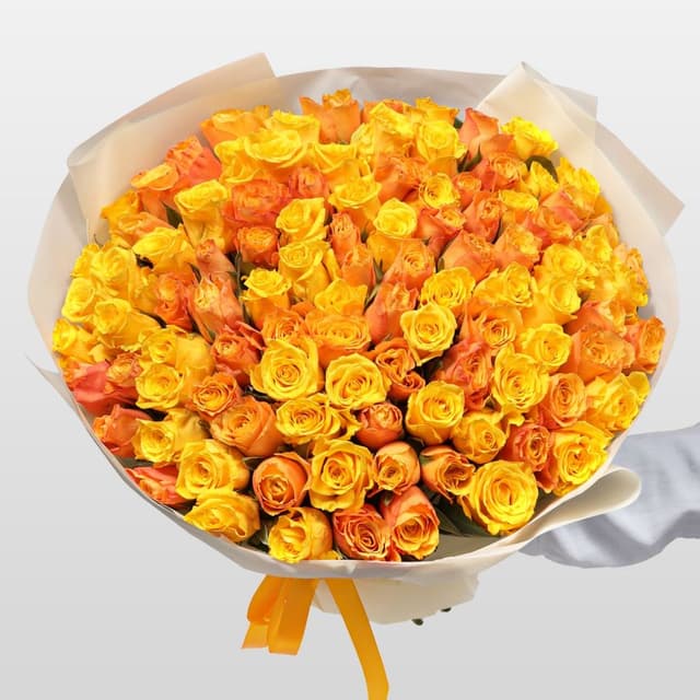 Букет Роз Кения 101 шт «Солнечная история»