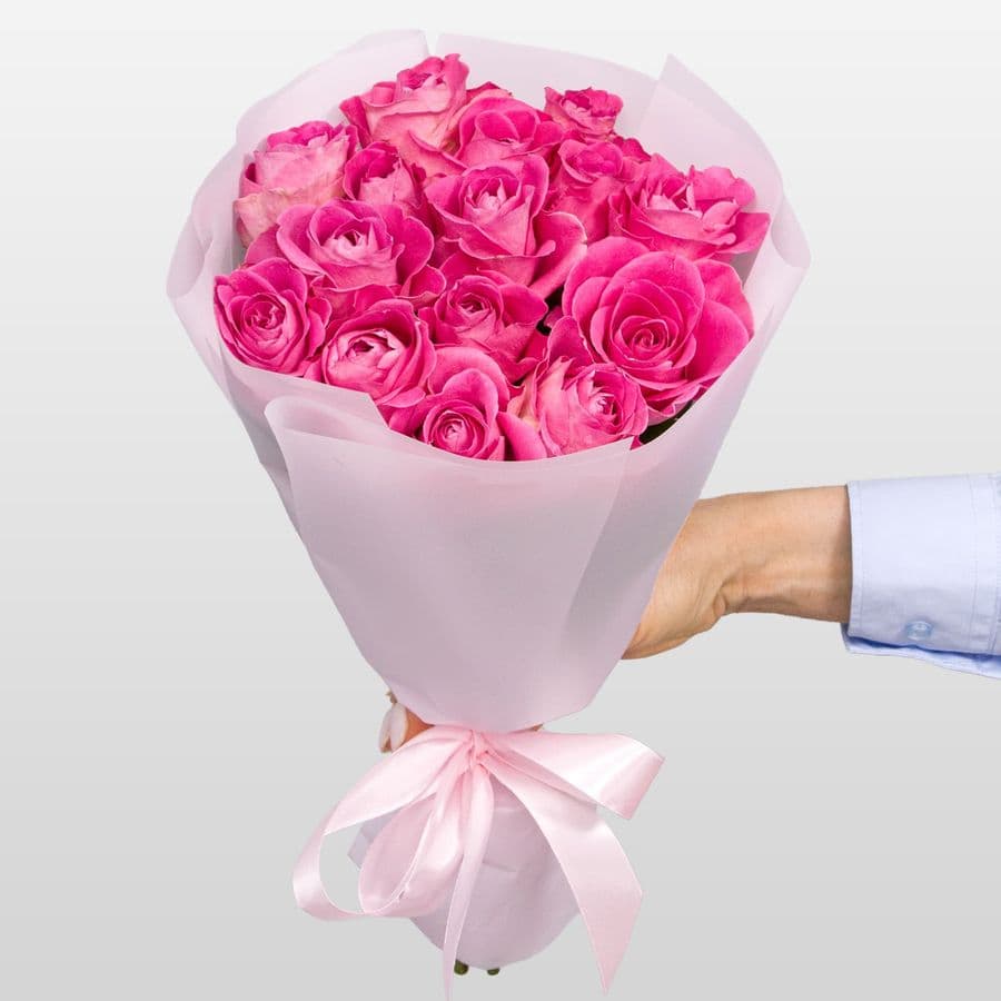 Букет Роз Кения 15 шт «Сердце бьётся»