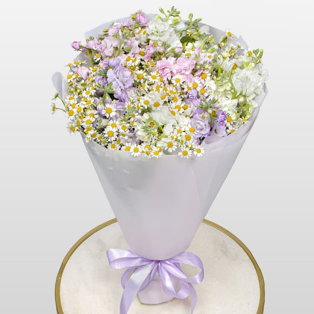 Букет из Ромашек и Маттиолы «Дикий Мед»