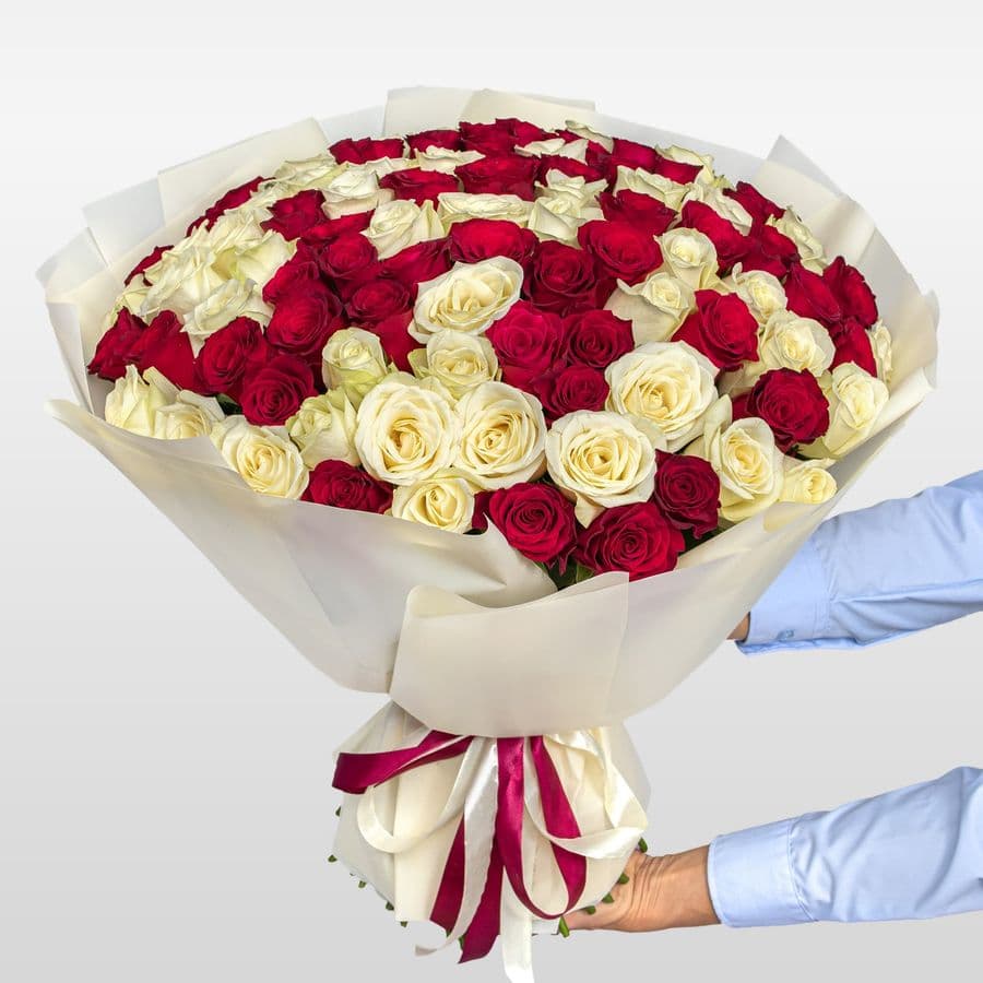 Букет Роз Кения 60 см 101 шт «Вихрь чувств»