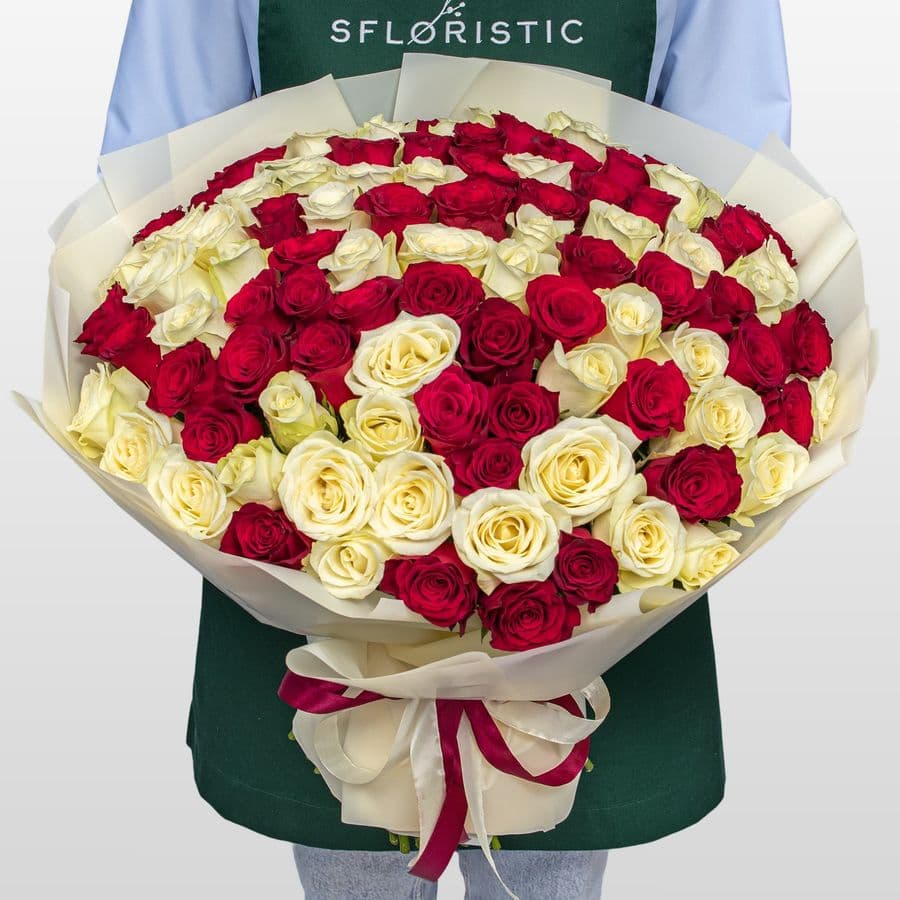 Букет Роз Кения 60 см 101 шт «Вихрь чувств»