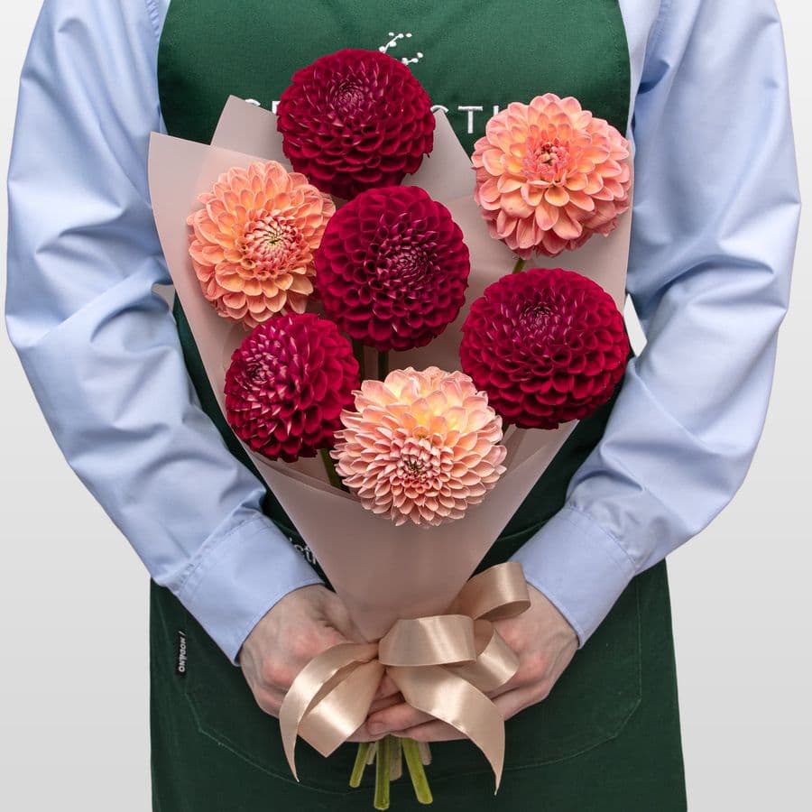 Букет из Георгин «Имбирный Глинтвейн»