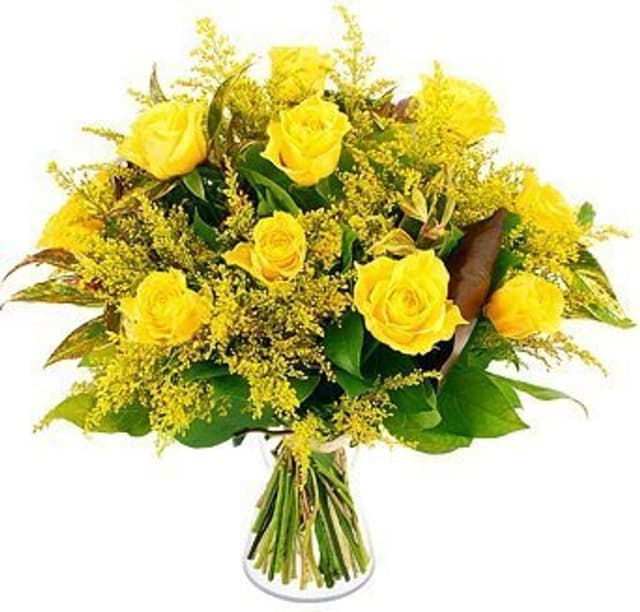 Букет из Роз и Солидаго «Мед и амбра»