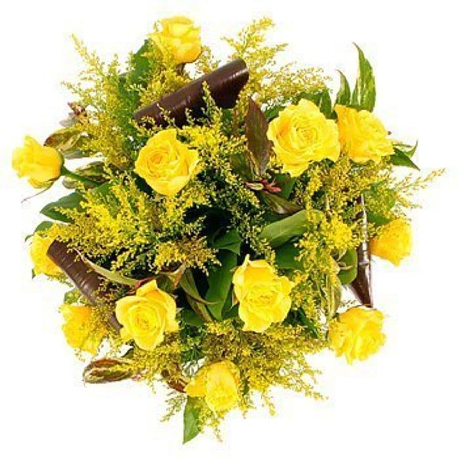 Букет из Роз и Солидаго «Мед и амбра»