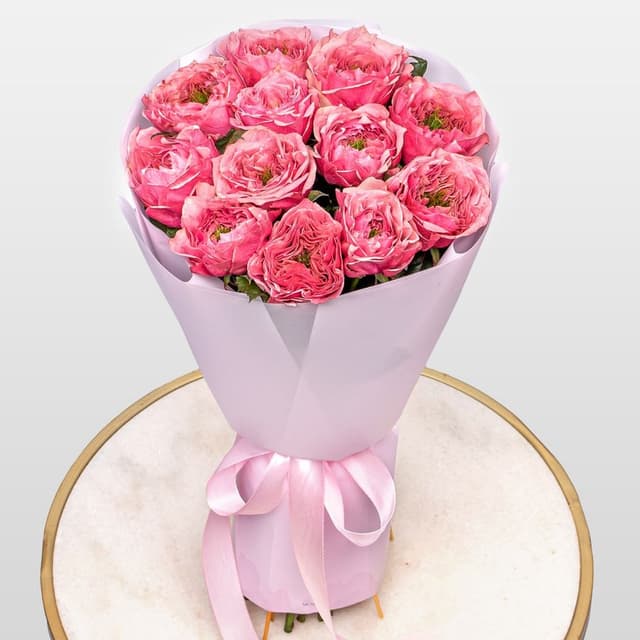 Букет из Пионовидных Роз Риджентс Парк 11 шт «Малиновый Мусс»