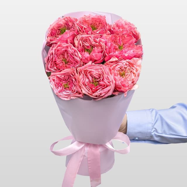 Букет из Пионовидных Роз Риджентс Парк 9 шт «Цветок Афродиты»