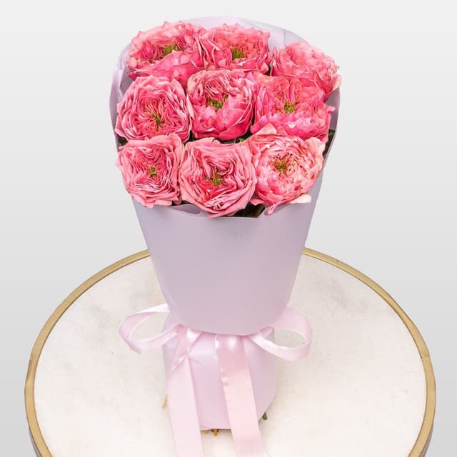 Букет из Пионовидных Роз Риджентс Парк 9 шт «Цветок Афродиты»