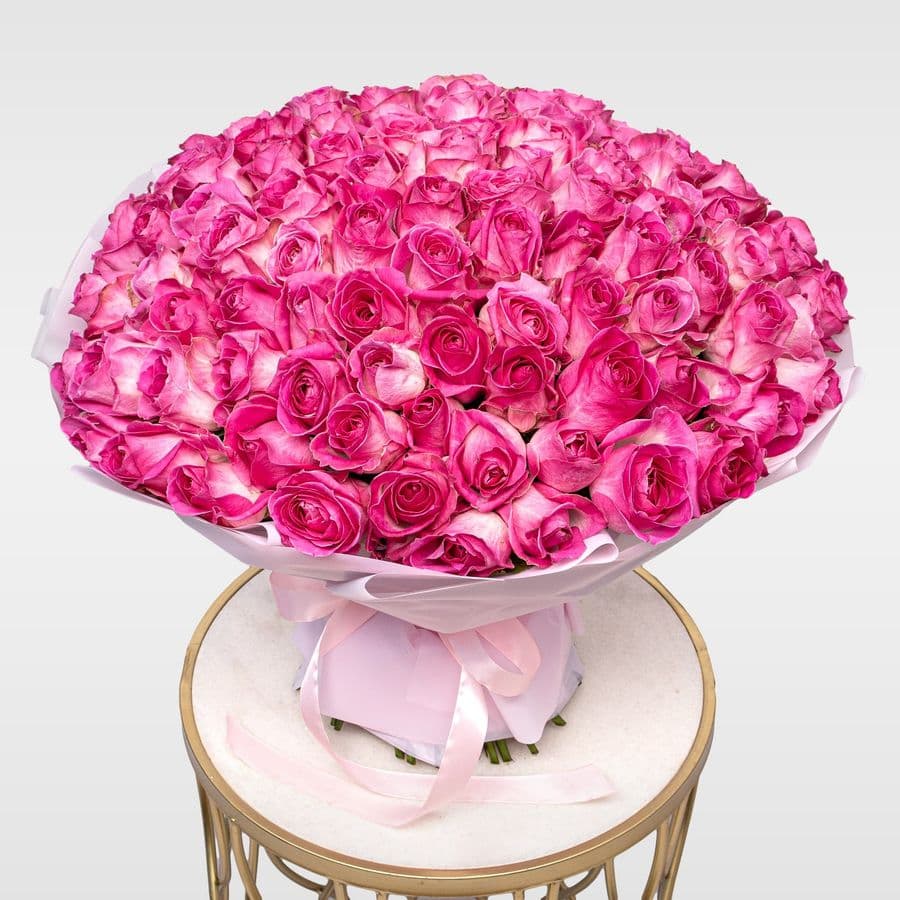 Букет из Роз Либерти 101 шт «Объятие Сердца»