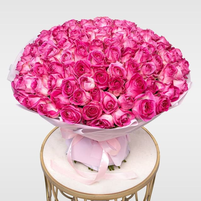 Букет из Роз Либерти 101 шт «Объятие Сердца»