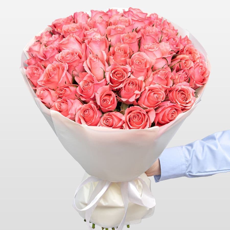 Букет Роз Кения 60 см 51 шт «Индийское Лето»