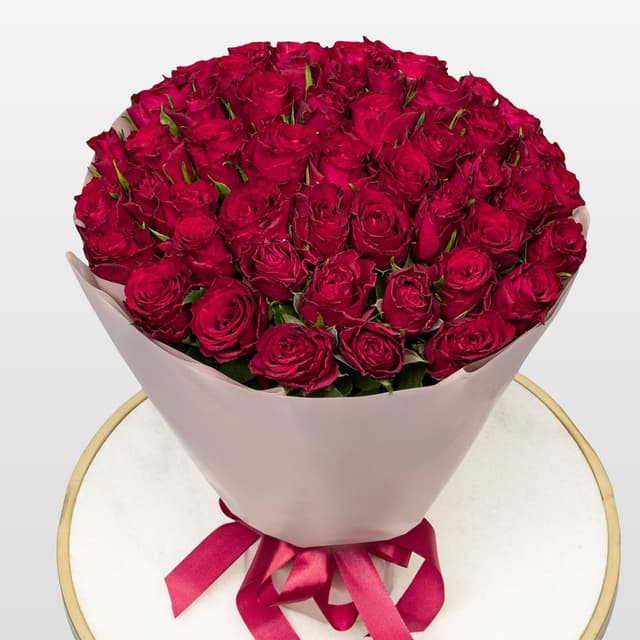 Букет красных Роз Кения 40 см 51 шт «Эликсир Любви»