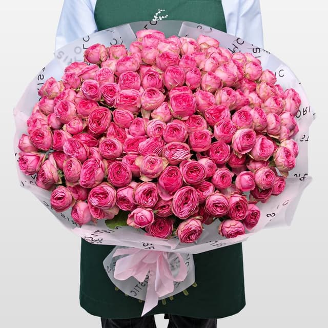 Букет из Кустовых Пионовидных Роз 31 шт «Подарок Судьбы»