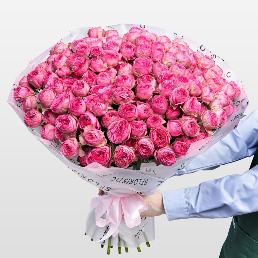 Букет из Кустовых Пионовидных Роз 31 шт «Подарок Судьбы»