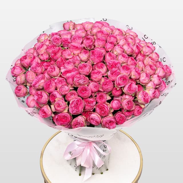 Букет из Кустовых Пионовидных Роз 31 шт «Подарок Судьбы»