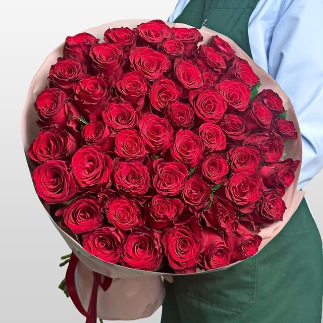 Букет из красных Роз 80 см 51 шт «Только Она»